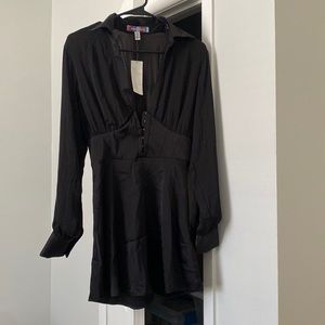 Urban outfitters black silk corset dress NEW WITH TAGS SIZE MD